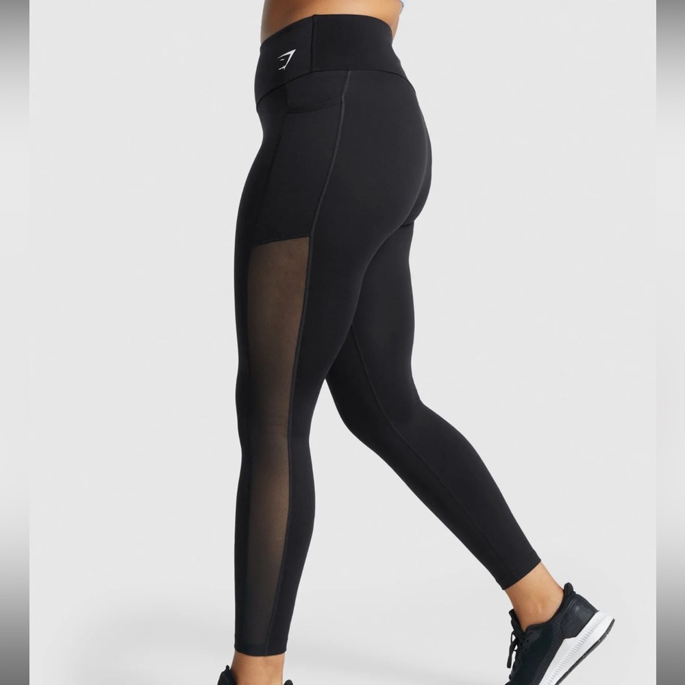 Gymshark Black High-Waisted Mesh Side Leggings
